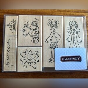 Close to My Heart Wooden Stamp Set- 6pc “Princess”
